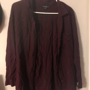 Maroon button down